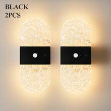 Crystal Motion Sensor Wall Light LED Magnetic Wall Light 1200mAh Battery Powered Night Light Easy Installation Adjustable Color Temperature And Brightness Suitable For Hallway Bathroom Bedroom Stairs Home Decor Living Room Decor - Hills Are Multicolored - View 18