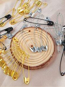 100PCS Safety Pins DIY Sewing Tools Silver Black Gold Metal Needles Small Brooch Apparel Accessories - Pin - View 2