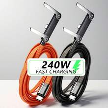 BinBoom 240W USB-C To USB-C Data Cable 3.3/6.6ft With Desktop Stand, 90 Degree Braided Fast Charging Type-C Cable Compatible With IPhone 17/16/15, Pro/Air M4, Galaxy S25/S24, Pro, Switch - Multicolor - View 3