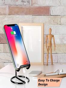 1 chiếc giá đỡ điện thoại bằng kim loại màu bạc dễ thương, phụ kiện để bàn tương thích với mọi loại điện thoại. - Nhiều màu - Xem 5