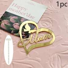 1pc/3pcs/6pcs Acrylic Flower & Butterfly Mother's Day Cake Topper, Suitable For Mother's Day, Mom's Birthday Party DIY Cake & Dessert Decoration - Multicolor - View 30