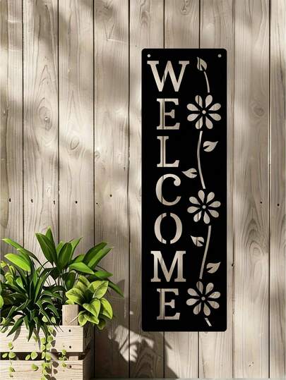 Biển chào mừng 2D phẳng, trang trí theo chủ đề chào mừng, thích hợp để trang trí cửa ra vào, tường, nhà cửa, phòng ốc, trang trại, đường phố, cửa hàng, gara, quán bar, sân vườn, quán cà phê.