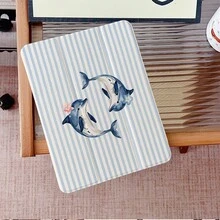 1 chiếc ốp lưng máy tính bảng in hình cá heo dễ thương, có khe cắm bút, chân đế từ tính đa góc và chức năng tự động tắt/mở màn hình, tương thích với iPad Pro/Air, , Pad 5/6/7, Matepad, Honor Pad. - Nhiều màu - Xem 3
