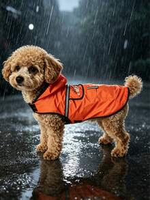 1 pieza Impermeable para perro con capucha - Ropa impermeable casual para mascotas para viajes nocturnos al aire libre, de 2 capas de poliéster duradero y ajuste cómodo, tela de PU, hebilla de , adecuado para perros pequeños, medianos y grandes, abrigo para mascotas todo clima, bata, bata de baño, decoración de baño, accesorios de baño, regalo del Día de San Valentín - Multicolor - Ver 21