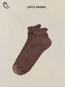 100只/80只/40只/30只装 女士隐形短袜，低帮袜，白色短袜，黑色短袜，女士袜，可爱袜，女童袜，踝袜，防滑设计，透气吸湿，柔软舒适，适合日常穿着 - 彩色 - 查看 43