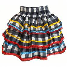 June Festival Skirt, Adult/Youth Cup, Countryside Checkered, Round Square Dance, Saint John's Day, Ruffles, Luxury - 紅色 - 查看 5