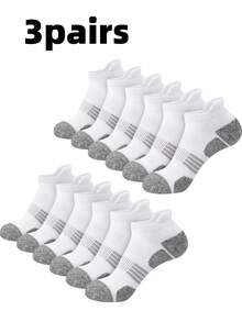 30 Pairs New Black, White, Gray Men's Short Socks, Thin Knit Sports Socks, Breathable Quick-Dry Durable Short Socks, Men's Invisible Socks - Multicolor - View 29