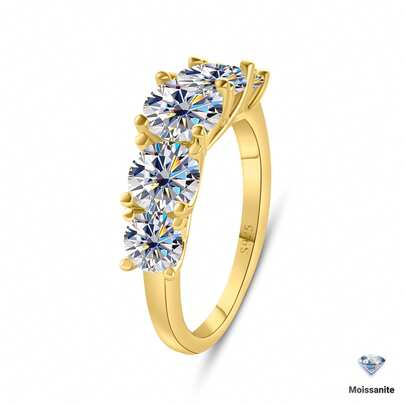 1 pieza Anillo de moissanita redonda de 3.6ct en plata S925, anillo de compromiso/boda para mujer, uso diario, incluye caja de regalo
