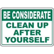 [2D Flat] Please Clean Up Trash Sign - Heavy Duty Metal Tin 8X 12inch  Habitual Sign, With Pre-Drilled Holes, For Maintaining Cleanliness, Suitable For Home, Office, Bathroom - / Use - 1PC - View 6