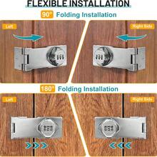 3-Digit Mechanical Cabinet Door Password Lock, 3-Inch Security Hasp Lock, Keyless Combination Lock Suitable For Cabinets, Wardrobes, Pet Doors, Mailboxes, Drawers - CC - View 3