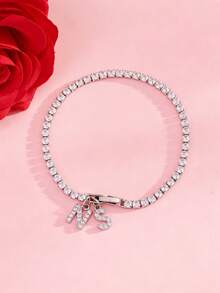 1pc Gold Initial DIY Bracelet Stainless Steel Personalized Letter Name Bangle Customized Jewelry Gift Gold Bangle Bracelet - Silver - View 4