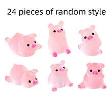 Glow In The Dark Cute Pink Pig Figurines, Mini Resin Pig Miniatures With Multiple Adorable Styles (Swimming, Sitting, Rafting, Lying), Waterproof Luminous Pig Ornaments With Frosted Matte Texture, Durable Resin Statues For DIY Micro Landscape - One Size - View 8