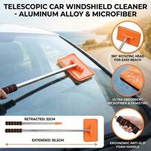 Cepillo Desempañador para Parabrisas Delantero de Coche, Telescópico, con Mango Largo, Cepillo de Limpieza para Vidrios de Coche y Hogar, Herramienta para Eliminar el Polvo - negro - Ver 2
