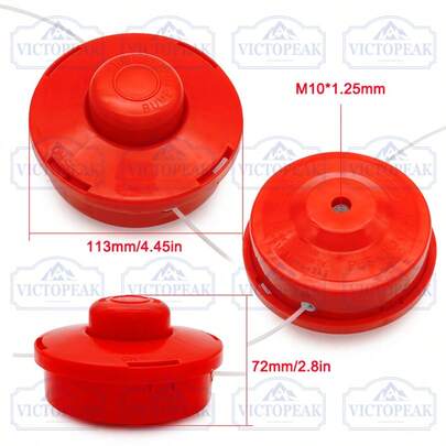 Đầu cắt cỏ màu đỏ thông thường thế hệ thứ 2, phụ tùng thay thế cho máy cắt cỏ, đầu cắt cỏ có thể thay thế, đầu cắt cỏ chống rối, đầu cắt cỏ lắp đặt dễ dàng, phụ tùng máy cắt cỏ, phụ tùng thay thế máy cắt cỏ, kích thước ren M10*1.25mm