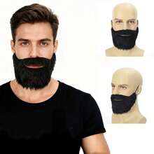 1 Set Fake Mustache Costume, Men's Makeup Facial Accessories, Masquerade Ball, Cosplay Party Prop - Multicolor - View 3