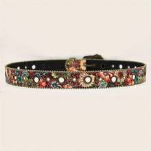 Women's Retro Floral Belt, Multi-Color Metal Carved - Khóa ghim bằng đồng - Xem 5