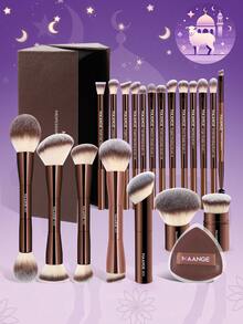 MAANGE 9 قطع/18 قطعة/20 قطعة/28 قطعة طقم فرش مكياج احترافية، تشمل فرش مكياج أنبوب ألومنيوم للوجه وإكسسوارات، مع علبة تخزين من الورق المقوى. تحتوي على فرشاة أساس قابلة للتمدد، فرشاة بودرة الطرف، فرشاة أحمر الخدود، فرشاة تحديد البروز، فرشاة ظلال العيون، فرشاة خلط، فرشاة تمويه. صنعت أدوات المكياج من ألياف ناعمة وصديقة للبشرة، سهلة الحمل، مثالية للسفر. يشمل الطقم مجموعة كاملة من فرش المكياج، طقم فرش المكياج، طقم مكياج، علبة هدايا المكياج، إلخ. - قهوة بني - مشاهدة 2