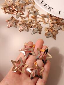 5/10/20pcs Ins Style Metal Star BB Clips, For Bangs, Hairline, Streaks, Street Dance, Party, Y2K Chic, Gold Hair Clips, Hair Accessories,Travel,Birthday, Claw Clips - Gold - View 5
