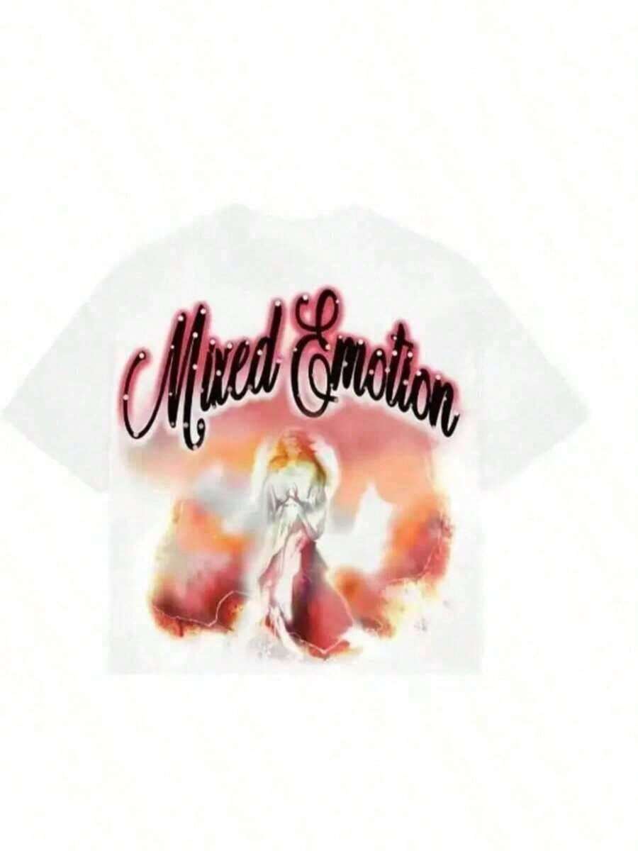 Women Graphic Tees Y2k Vintage T-Shirt With Mixed Emotion And Angel Print Short Sleeve Round Neck Retro Baby Tee Women ShirtsLoose And Comfortable Mothers Day Outfit Mothers Day Gift - trắng - Xem 1