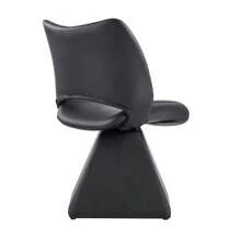 Comfortable Swivel Chair In Black, Modern High-Back Chair Made Of Synthetic Leather, Ideal For Dining Rooms, Home Offices And Living Rooms. - 黑色 - 查看 9