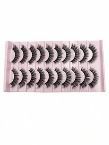 3D Transparent False Eyelashes 10 Pairs - Natural, Fluffy, And Dense Style, Curl Lasting, Lightweight As Feathers, Transparent With Invisible Bands, Instantly Enlarges Eyes - View 8