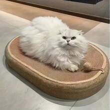 1个椭圆形剑麻猫抓床，二合一猫抓板兼猫窝。耐用耐磨的大尺寸猫抓碗，完美呵护猫爪。多功能猫家具，适合室内猫咪，四季皆宜的舒适休憩窝。也可作为互动猫玩具，是幼猫和成猫的理想必备宠物用品。 - 37*57*7 - 查看 7
