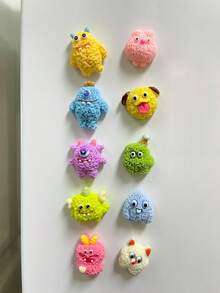 2/5/9 pièces Aimants de réfrigérateur mignons de monstres, autocollants de réfrigérateur en résine d'organismes moches mais mignons, décoration créative pour armoires de cuisine, cadeau cool pour les garçons et les adolescents, décoration d'intérieur, cadeau de Noël - Monstre - Voir 10
