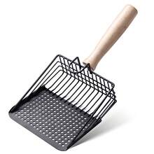 1PC Black Round Hole/Grid Wooden Handle Garden Soil Sifter, Succulent Flower Soil Sifting Tool With Filter Net, Gravel Separation Filter Shovel, Multi-Function Portable Handheld Soil Filtration Sieve For Home Balcony Plants Repotting And Aeration - Wooden Handle Soil Sieve - View 8