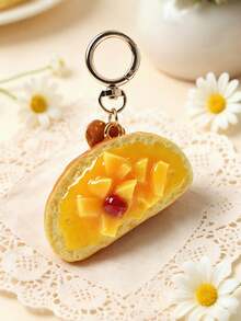 1pc Creative Fruit Dessert Keychain, Realistic Food Toy Model Keyring, Car/Phone/Bag Charm Decor Gift - Multicolor - View 6