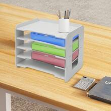 5-Tier Stackable Letter Tray Home Office Desk Paper Document Organizer File Tray - View 7