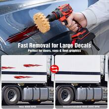 Eraser Wheel Decal Remover Tool Kit, 2 Upgraded Rubber Wheels With Razor Blade Scrapers & Drill Adapters, Removing Adhesive Stickers Vinyl Pinstripes Emblem Label Glue For Car Truck RV - Orange(2+1 Set) - 查看 6