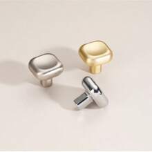 1pc Luxury French Style Zinc Alloy Bright Silver Cabinet/Drawer Pull Handle, Minimalist Design - single hole - View 5
