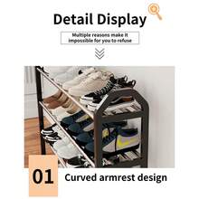 4-Tier White Shoe Rack, Heavy-Duty Metal Shoe Organizer With Sturdy Frame, Slim Space-Saving Shoe Shelf For Small Spaces, Quick Assembly Shoe Stand For Entryway, Closet, Hallway, Dorm & Bedroom, Durable Home Shoe Storage - 黑色 - 查看 2