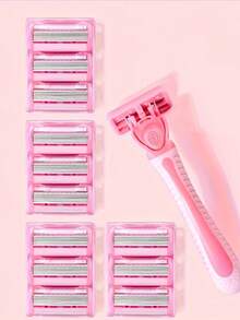 1pc Women's Body Bikini Hair Removal Razor With Replaceable Stainless Steel Blades, Manual Depilation Head - Multicolor - View 4