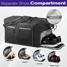 Fosmon Large Duffle Bag For Travel, 65L Duffel Bag, Foldable Duffle Bag Carry On Travel Bag Gym Bag Weekender Bag With Shoe Compartment, - 黑色 - 查看 2