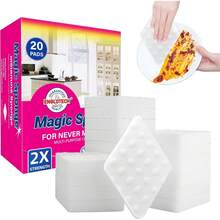 20 Pack Sponge Eraser For Cleaning, Twice The Density For Reliable Cleaning On Kitchens, Bathrooms, Walls, Shoes, Just Add Water To Wipe Away All Dirt - 1 - Xem 8