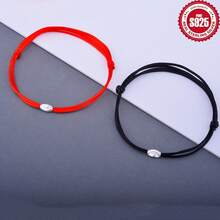 925纯银幸运珠手链，手工DIY手链/脚链，猫眼幸运珠，珠宝礼品 - 銀色 - 查看 2