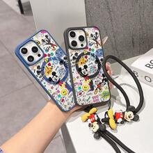 This Disney Mickey Mouse Lanyard Phone Case Is Fully Covered In TPU Material, Features Strong Magnetic Closure, Is Shockproof And Lightweight, And Is Compatible With IPhone17/16/11/13/15/15 Plus/15 Pro/15 Pro Max/12/14 Pro Max/11 Pro Max/12 Pro/12 Pro Max/13. This Phone Case Is A Popular Birthday Gift Or Business Gift Choice; It Is Durable, Stain- And Fingerprint Resistant, And Suitable For Both Men And Women. The Set Also Includes A Mickey Mouse Phone Case And A Mickey Mouse Plush Bracelet, Making It A Perfect Gift For Friends And Family. This Stylish Phone Case Is Fun, Lightweight, And Durable. IPhone17 Pro Max Phone Case, Minnie Mouse Phone Case. - 黑色 - 查看 8