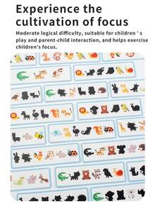 Kids Animal Shadow Matching Puzzle Toy Sorting & Stacking Blocks Parent-Child Desktop Game Early Educational Toy For Hand-Eye Coordination - Multicolor - View 7
