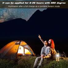 Rechargeable Camping Flashlight, Portable White LED Lamp For Indoor And Outdoor Use, USB Solar Powered Cell Phone Charger - Dorado - View 4