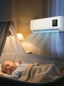 Modern 2-In-1 Wall Fan Heater & Air Conditioner - Portable Quiet Unit With Remote For All-Season Home/Office Use - Xem 4