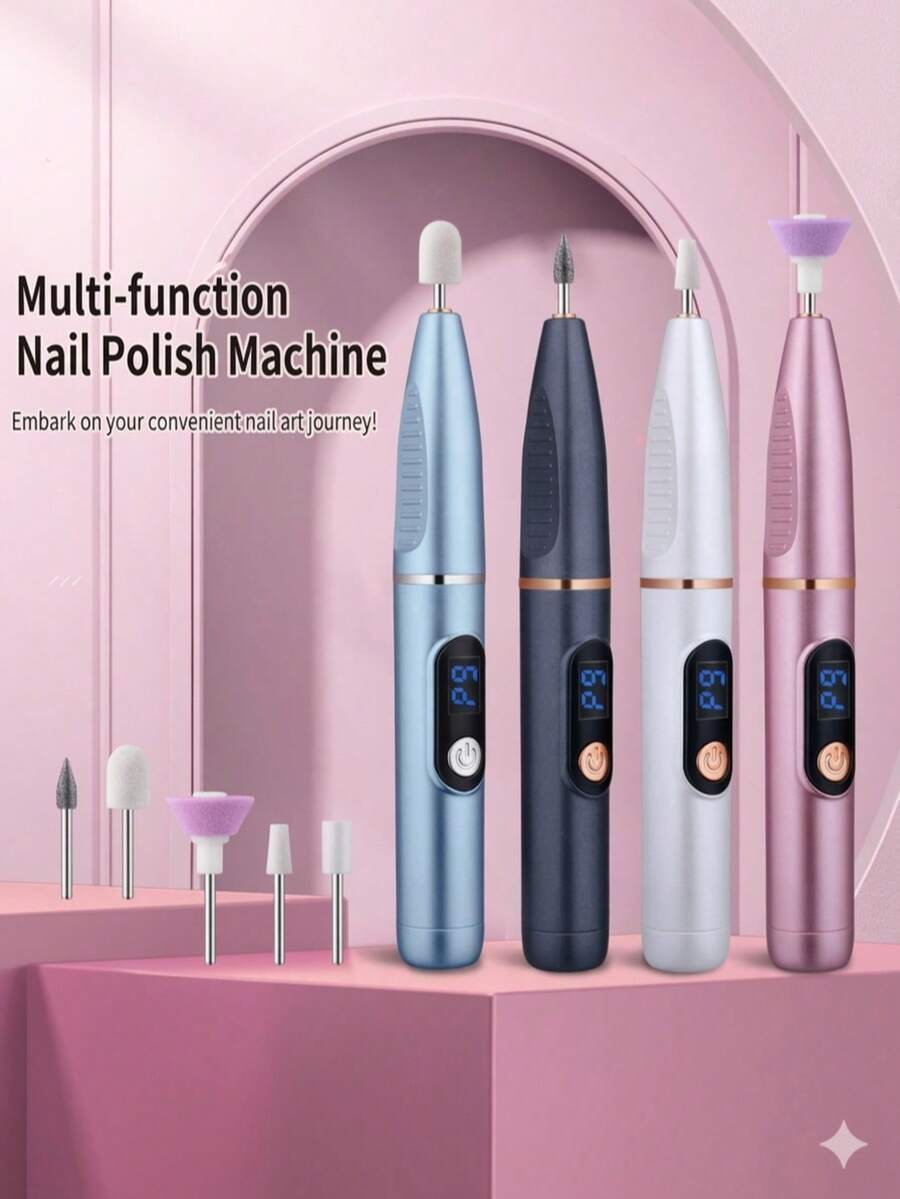 Electric Nail Grinder, Professional Nail Drill With 11 Sanding Heads, 26 Sanding Bands And LCD Display, Professional Nail Care Tool For Home And Salon Use, Nail File, Fashionable Design, Great Gift