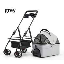 3-In-1 Pet Stroller Suitable For Small And Medium-Sized Dogs, Luxury Large Cat Stroller Detachable Carrier, Suitable For Puppies, Kittens, And Puppies - Xám - Xem 1