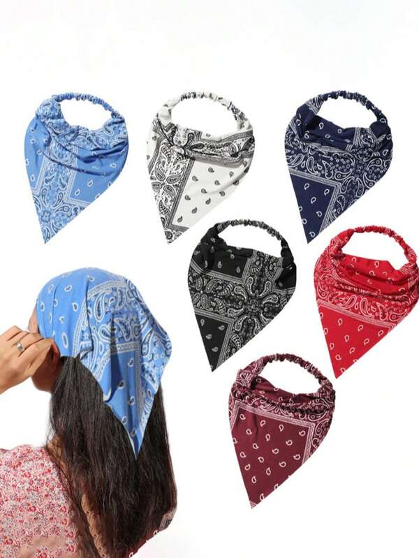 1 pieza Nuevo Diadema Elástica y Transpirable de Estilo Retro, Pañuelo Triangular Extra Largo, Diadema de Estilo Bohemio, Accesorios para el Cabello de Mujer, Adecuado para Camping, Uso Diario, Festivales, Regalo del Día de la Madre