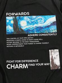 Manfinity Men's Slogan Print T-Shirt - Black - View 5