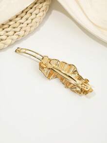 1pc Fashionable Asymmetrical Alloy Spring Clip Hair Accessory For Women,Hair Slide,Claw Clips - Gold - View 4