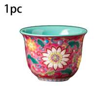 Bộ 1/2/4/6 tách trà sứ, họa tiết hoa cúc Ả Rập cổ điển, màu hồng, thích hợp sử dụng trong gia đình, tiếp khách, tiệc trà với bạn bè, tách trà đỏ kiểu Ả Rập, cũng có thể dùng làm quà tặng cho bạn bè. - Màu Hồng Tươi - Xem 9