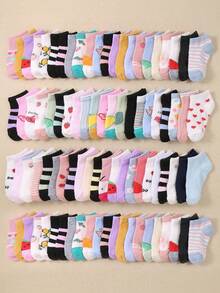 1/5/10/20 Pairs Random Color Low-Cut Socks, Outdoor Sports Socks, Summer Essential Breathable Invisible Socks, Comfortable Casual Daily Socks, Solid Color Short Tube Socks For Boys & Girls Aged 1-16 - Multicolor - View 1