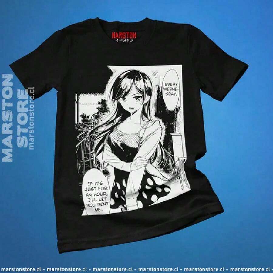 T-Shirt With Anime Character Print From Rent-A-Girlfriend - Chizuru Ichinose - Black - View 1