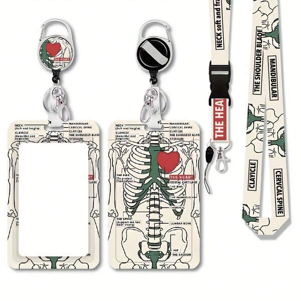 Love Art Series Doctor & Nurse ID Badge Holder With Lanyard - Durable Plastic, Perfect For Office, School, And Public Transit Cards